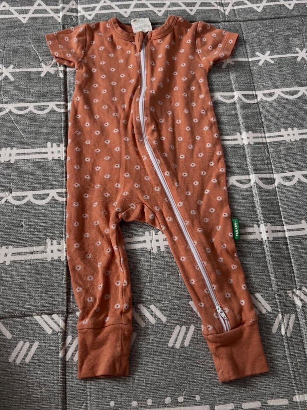 Parade Brown Flower SS Zip Romper